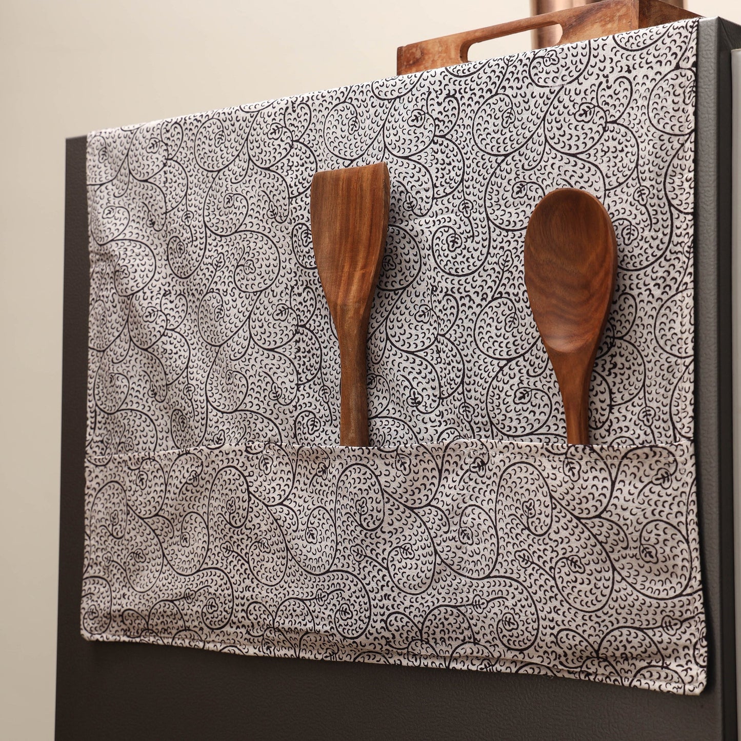 Handmade fridge top cover with multiple pockets 13