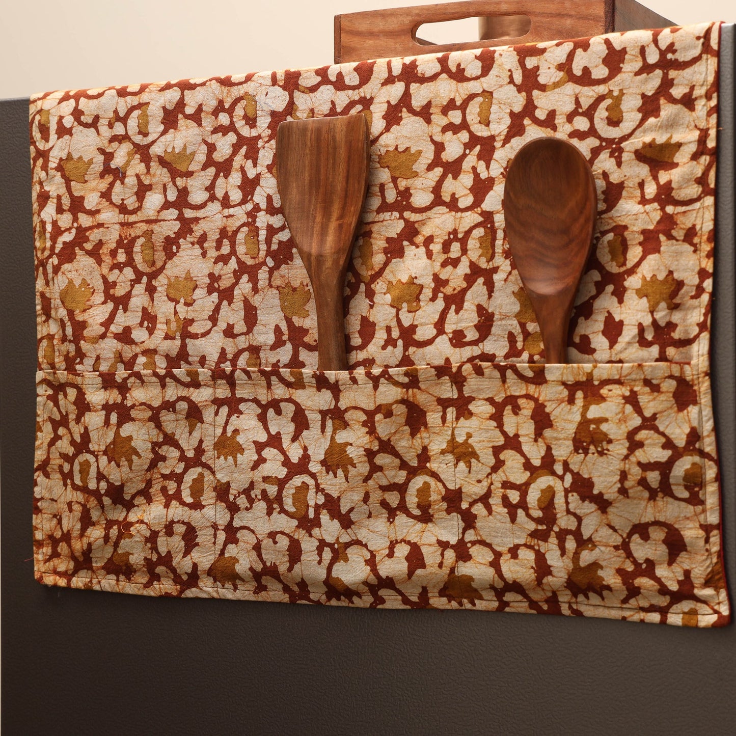 Handmade fridge top cover with multiple pockets 15