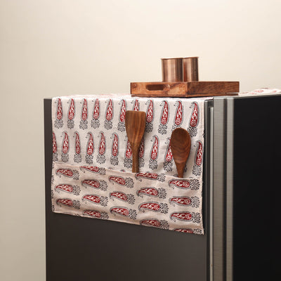 Handmade fridge top cover with multiple pockets 21