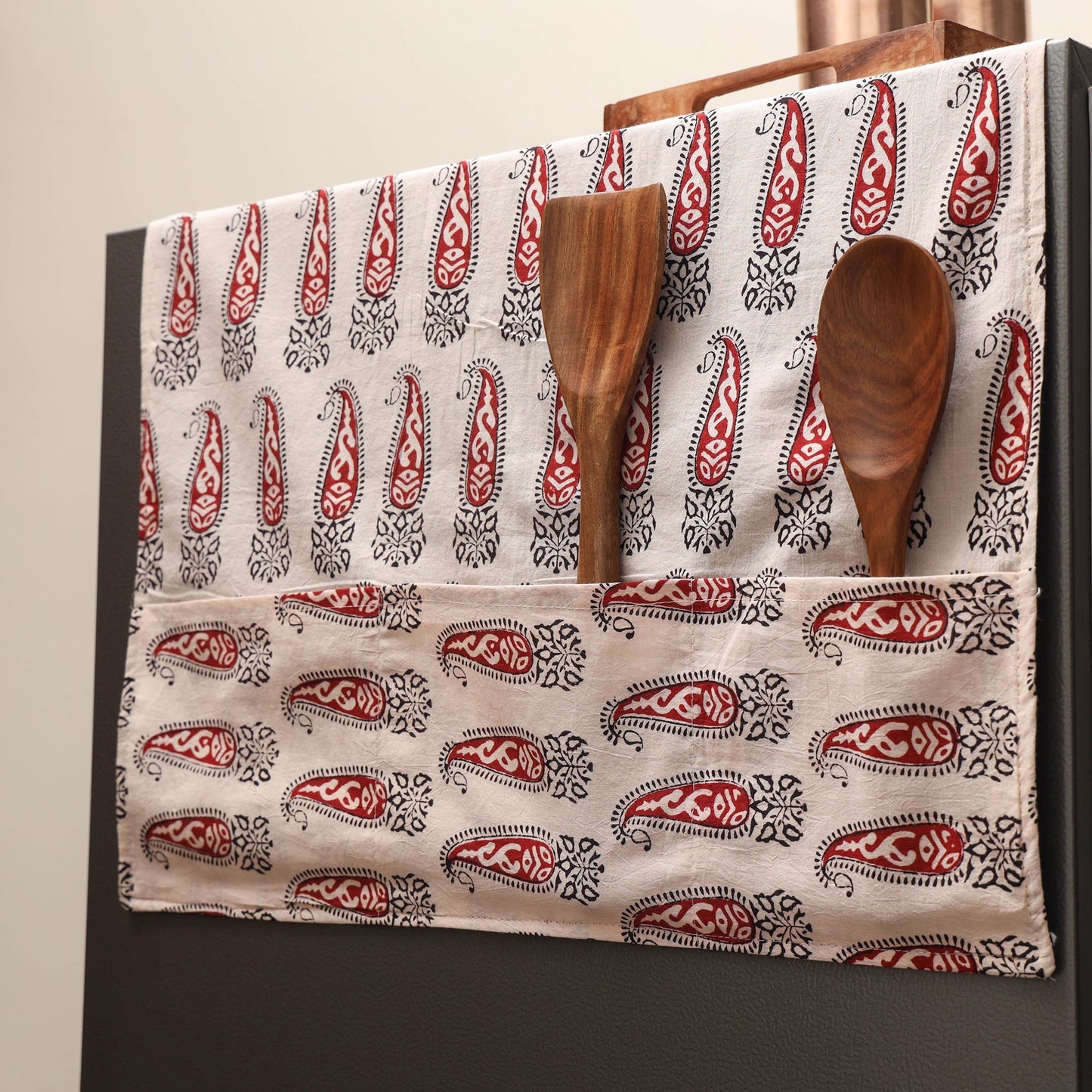 Handmade fridge top cover with multiple pockets 21