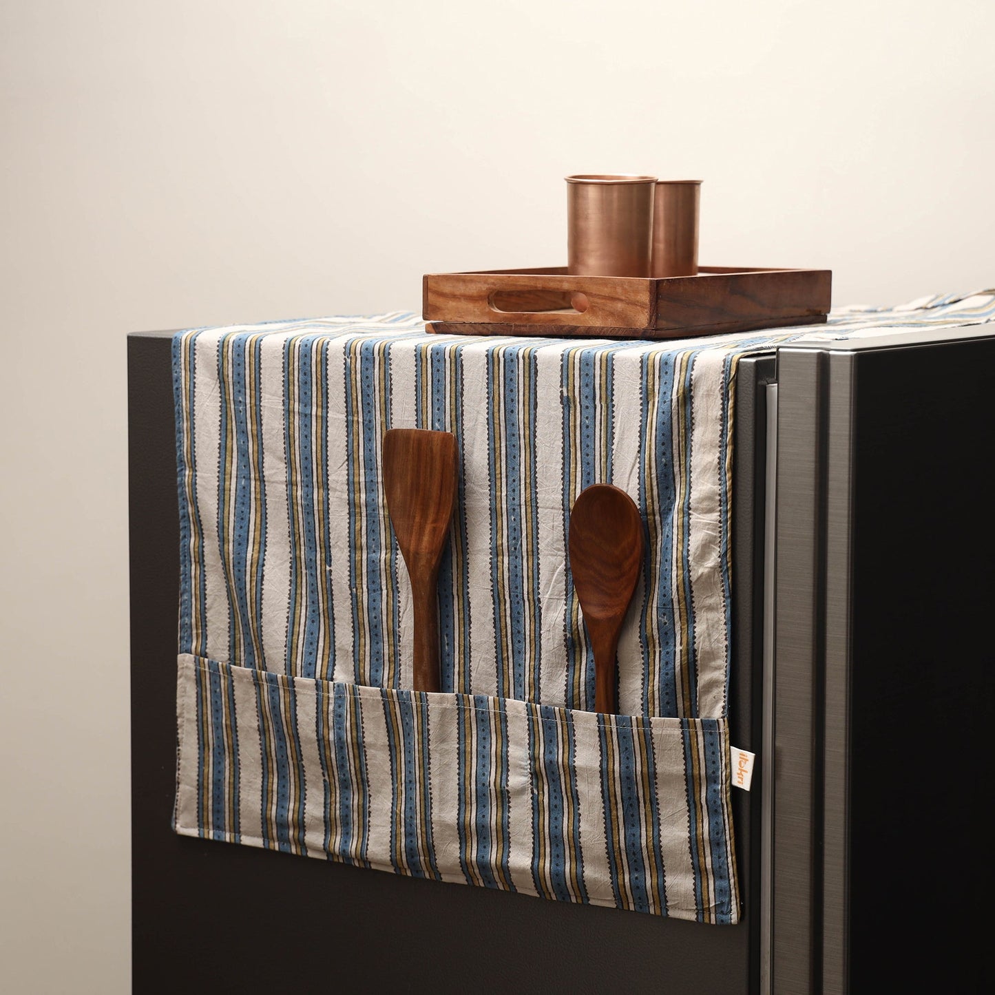Handmade fridge top cover with multiple pockets 28