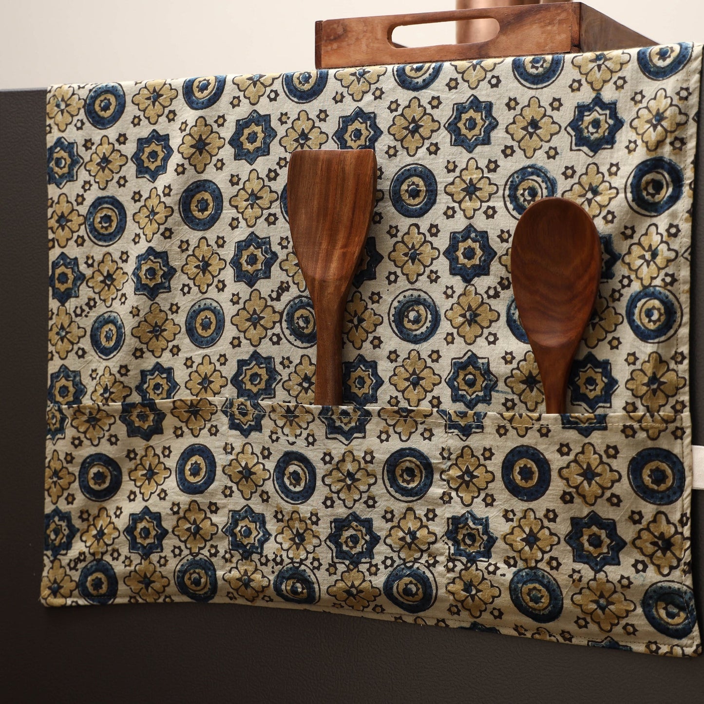 Handmade fridge top cover with multiple pockets 34