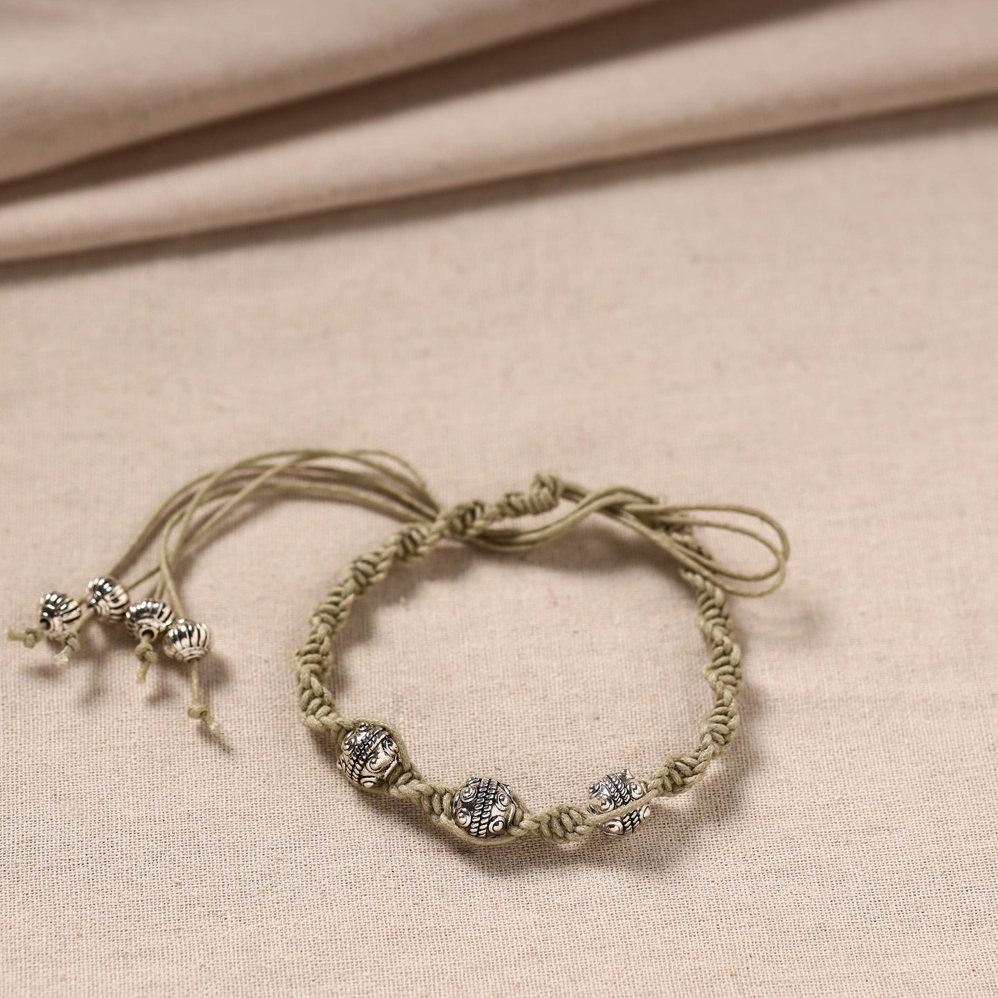 Beige - handmade german silver bracelet 26 - handcrafted