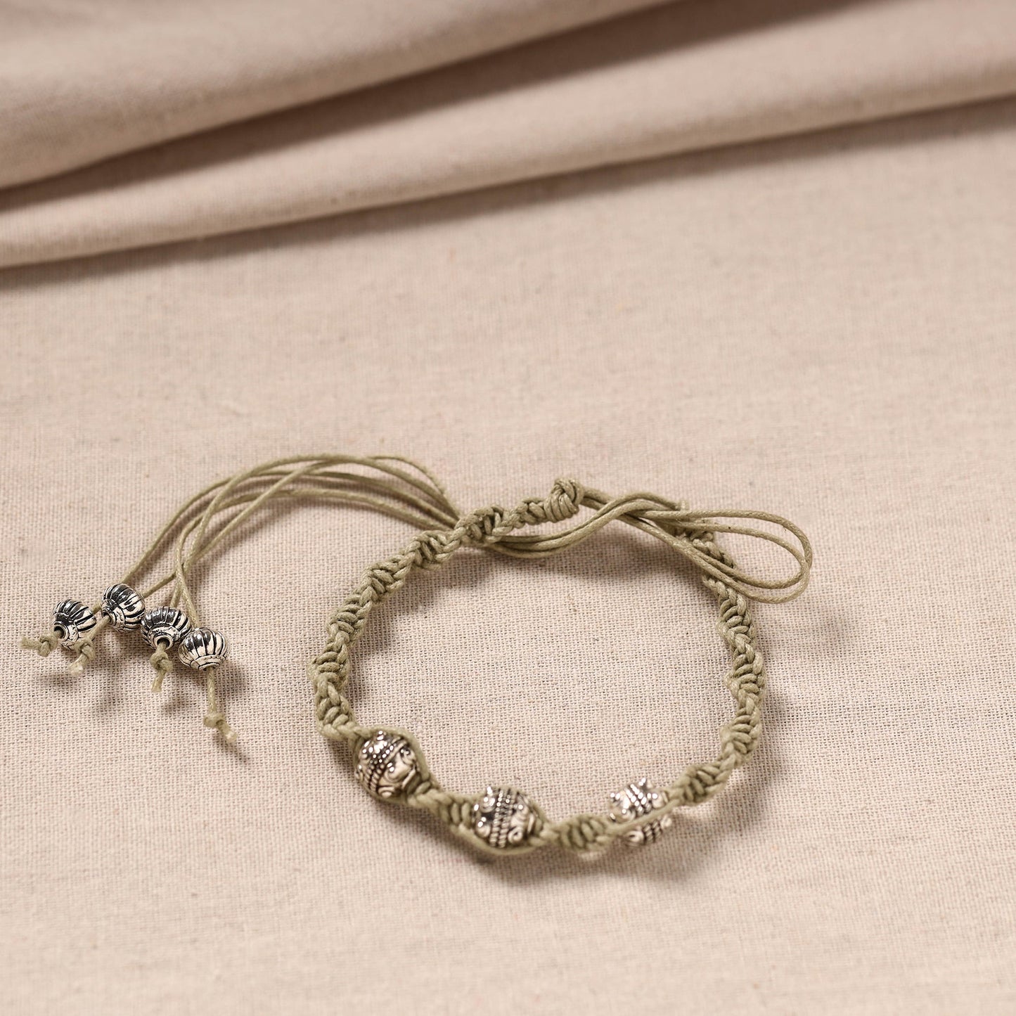 Beige - handmade german silver bracelet 26 - handcrafted