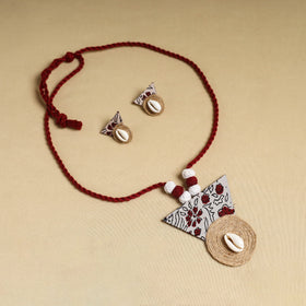 Buy Handmade Jute Fabart Necklace Set