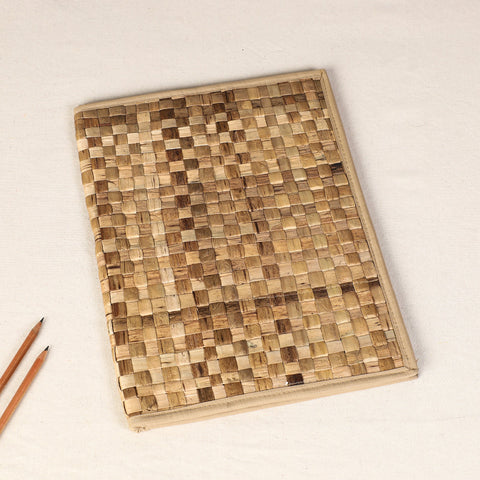 Beige Handmade Organic Water Hyacinth File Flder from Assam