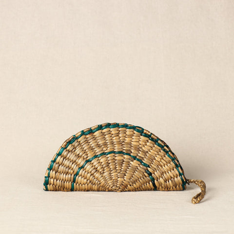 Beige Handmade Organic Water Hyacinth Hand Purse from Assam