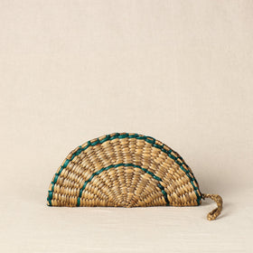 Beige Handmade Organic Water Hyacinth Hand Purse from Assam