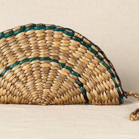 Beige Handmade Organic Water Hyacinth Hand Purse from Assam