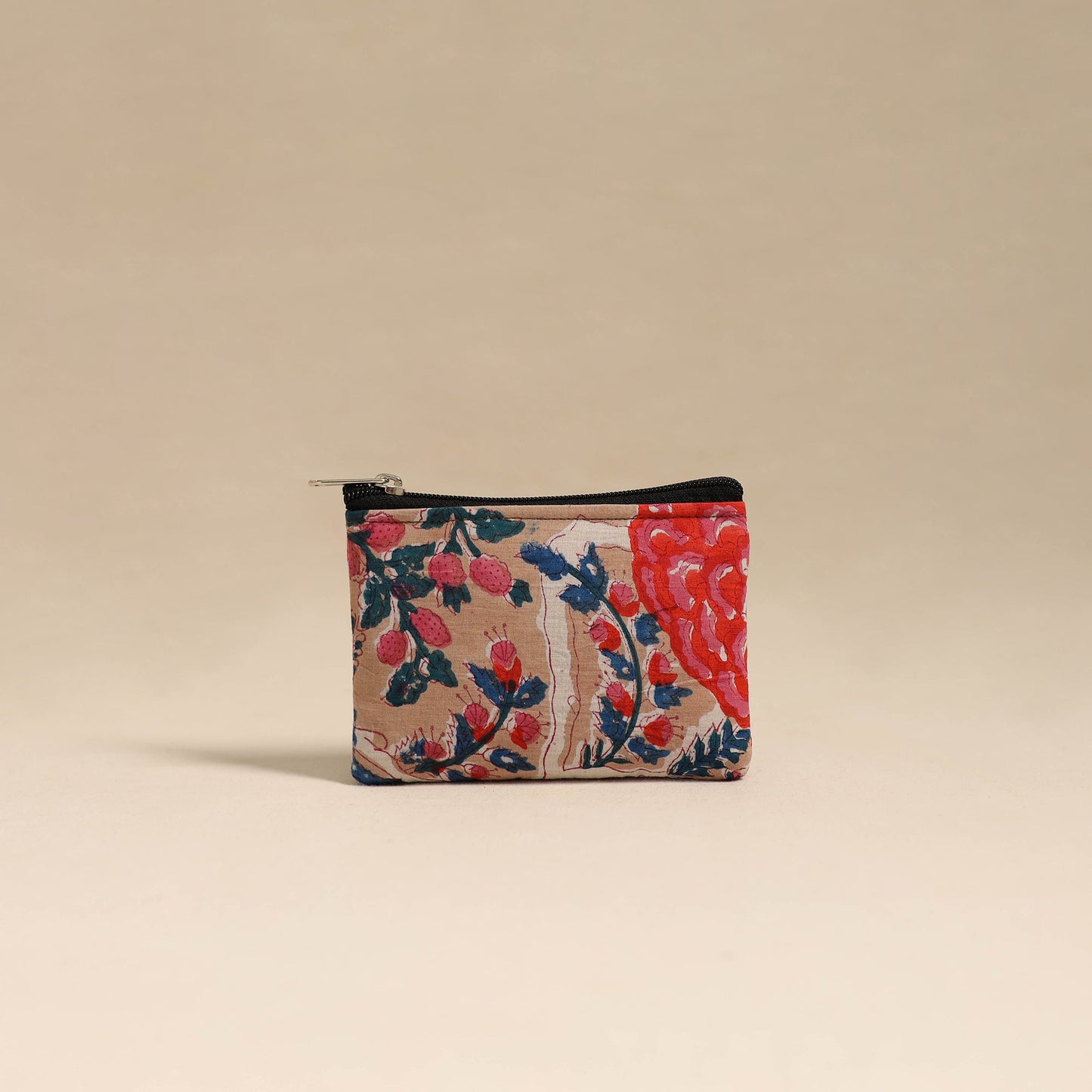  Beige Handmade Quilted Cotton Coin Pouch Online in India