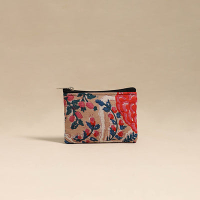  Beige Handmade Quilted Cotton Coin Pouch Online in India