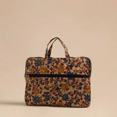  Beige Handmade Quilted Cotton Laptop Bag