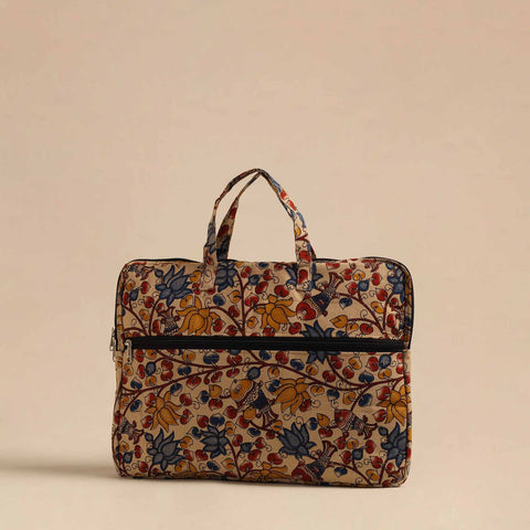  Beige Handmade Quilted Cotton Laptop Bag