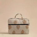  Beige Handmade Quilted Cotton Laptop Bag