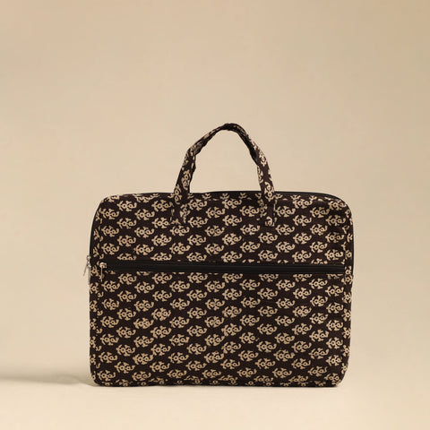 Shop Beige Handmade Quilted Cotton Laptop Bag 