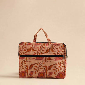  Beige Handmade Quilted Cotton Laptop Bag