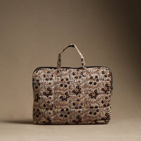  Beige Handmade Quilted Cotton Laptop Bag (13 x 16 in)
