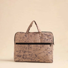  Beige Handmade Quilted Cotton Laptop Bag
