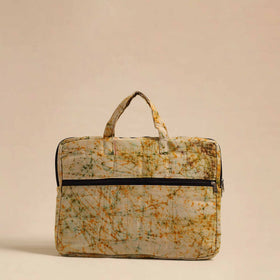  Beige Handmade Quilted Cotton Laptop Bag