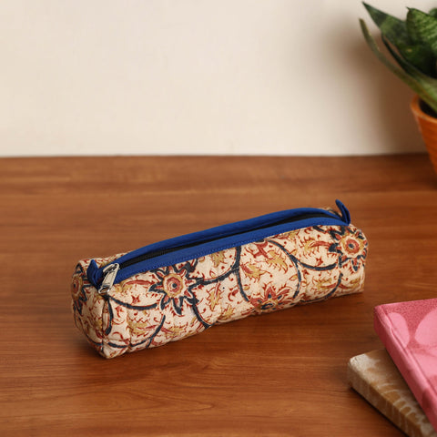  Beige  Handmade Quilted Cotton Pencil Pouch