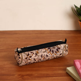  Beige Handmade Quilted Cotton Pencil Pouch
