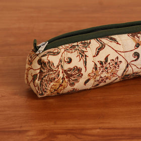  Beige Handmade Quilted Cotton Pencil Pouch