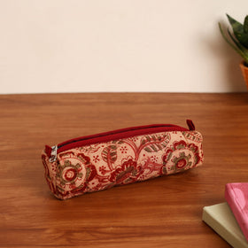  Beige Handmade Quilted Cotton Pencil Pouch