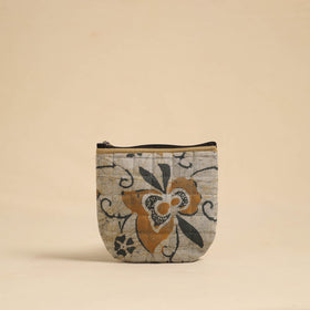  Beige Handmade Quilted Cotton Utility Pouch