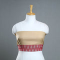 Beige - handmade running stitch plain cotton blouse piece