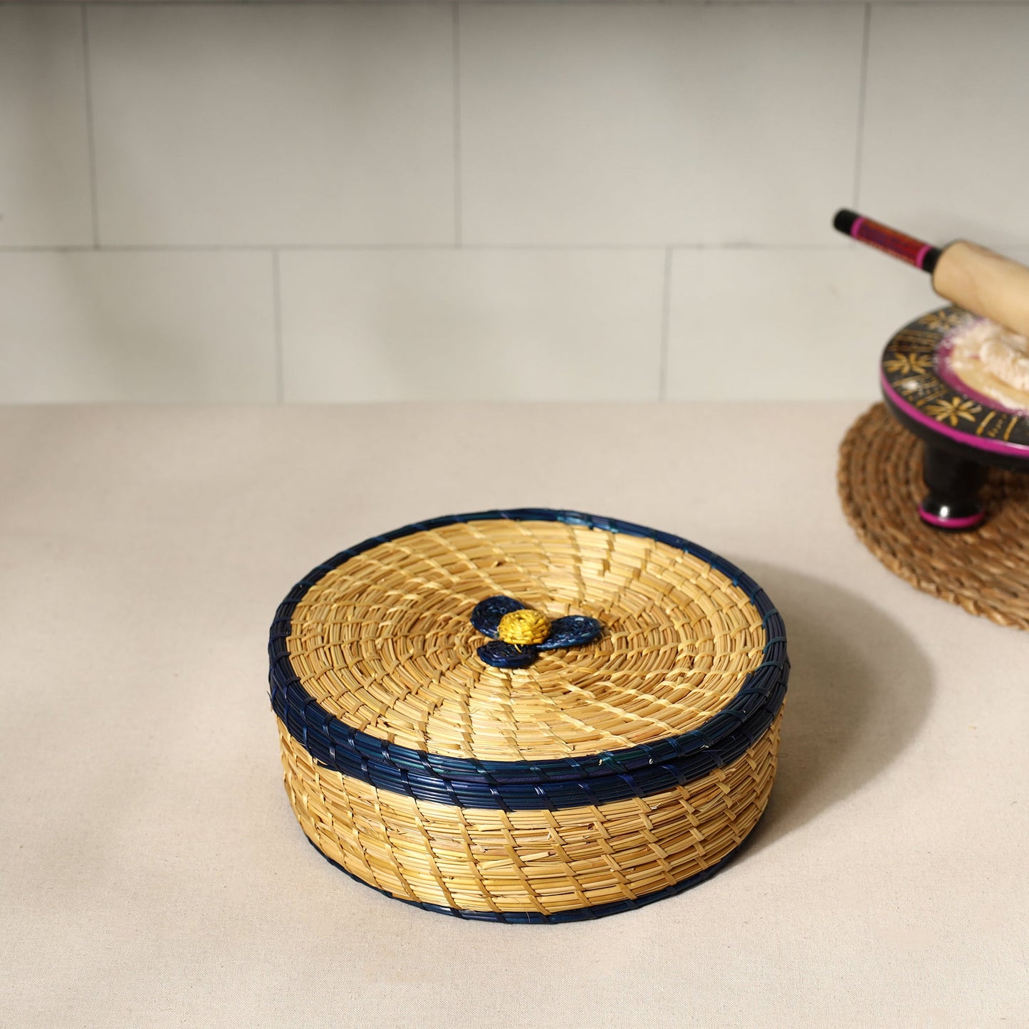  Handmade Sikki Grass Roti Box 