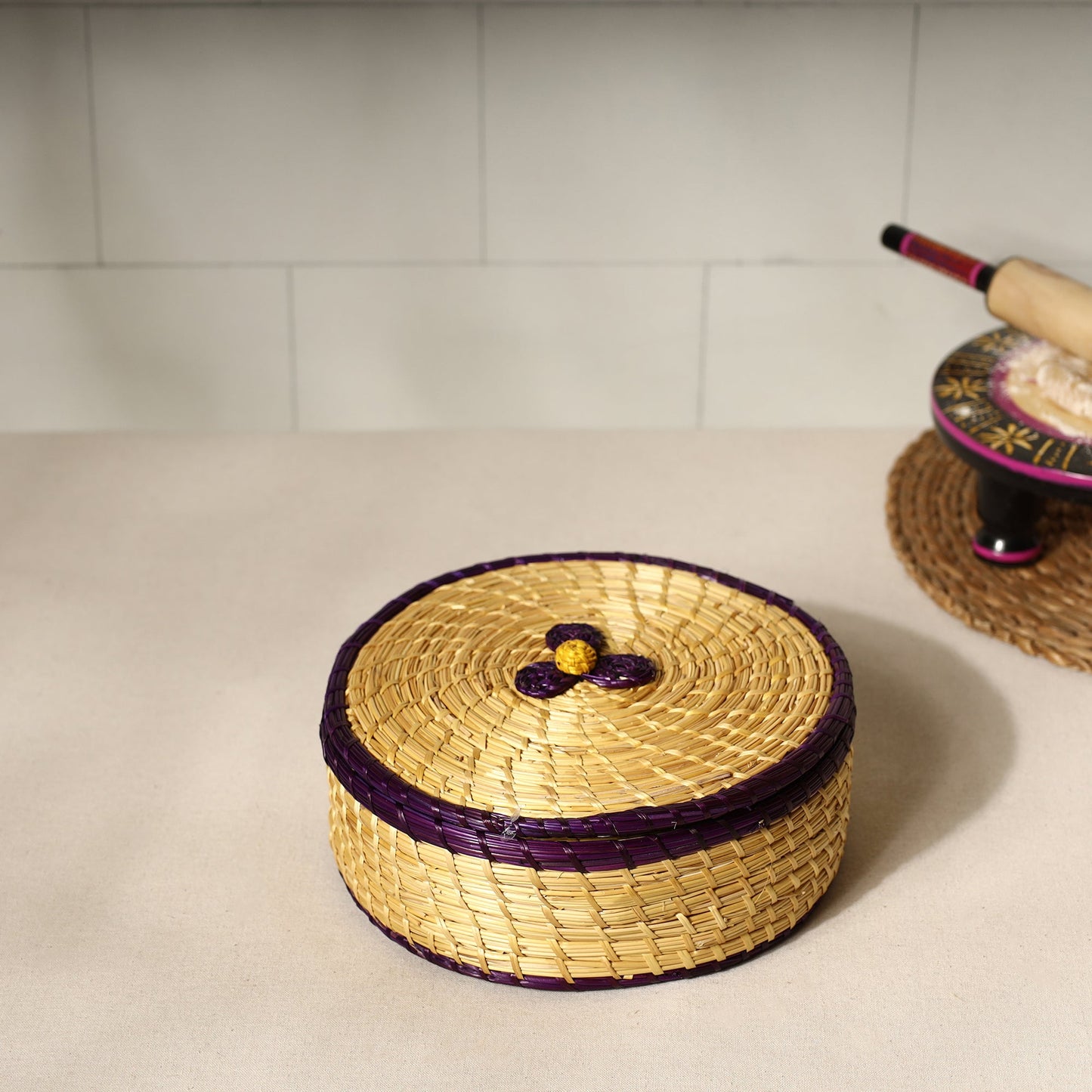  Handmade Sikki Grass Roti Box 