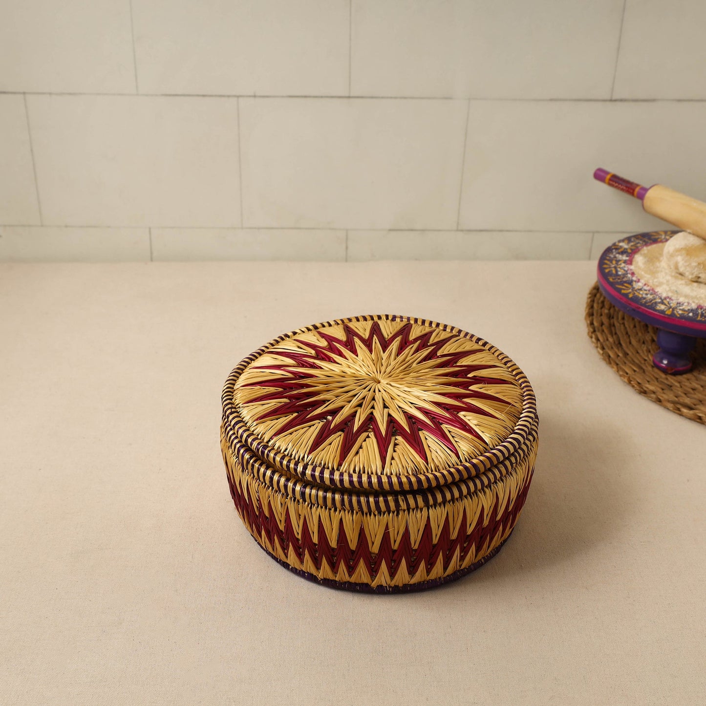  Handmade Sikki Grass Roti Box 