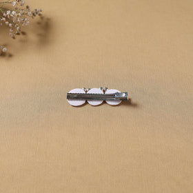 Handmade thread mirror work hair clip 09 - handcrafted