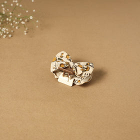 Beige - handmade women’s bow hair claw clip 39 - handcrafted