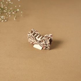 Beige - handmade women’s bow hair claw clip 43 - handcrafted