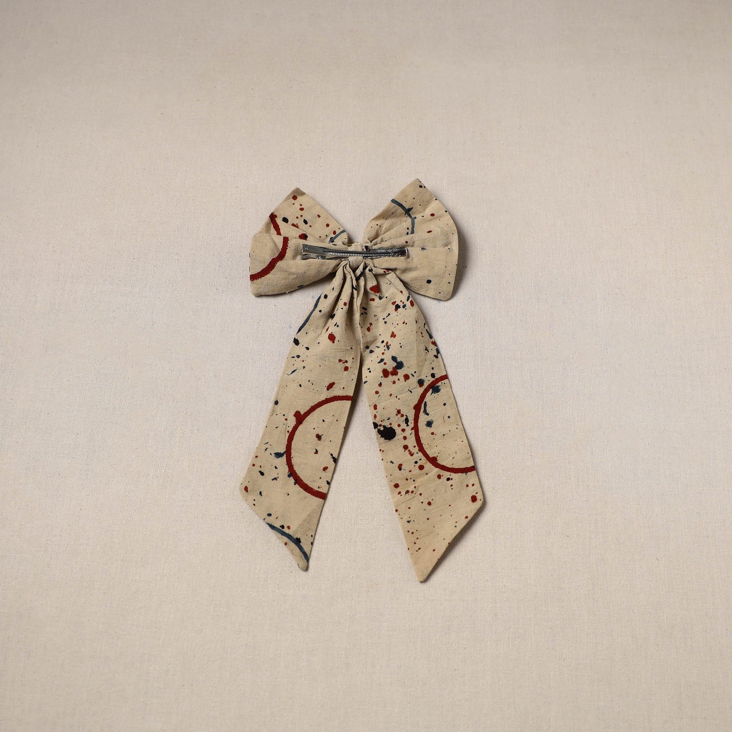 Beige - handmade women’s bow hair clip 106 - handcrafted