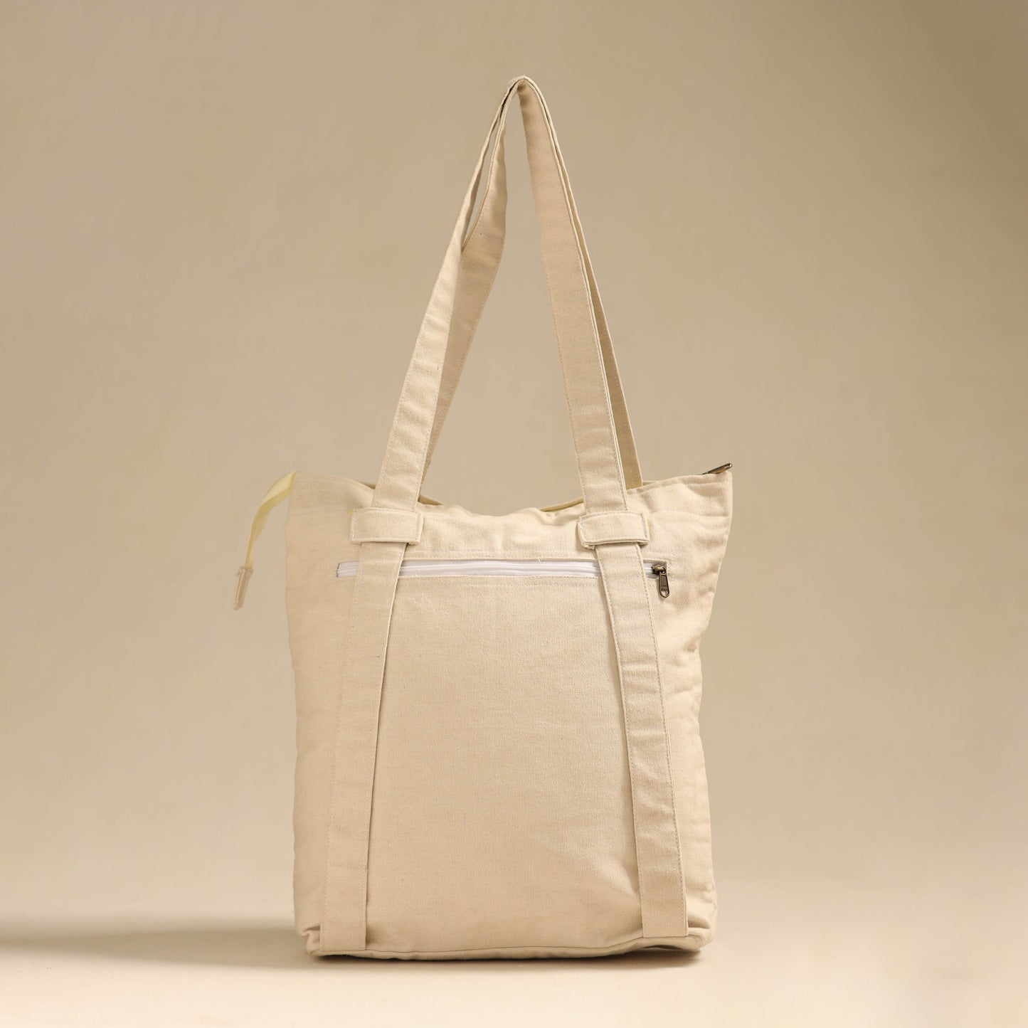 Beige - handpainted backpack cum tote bag from odisha 36