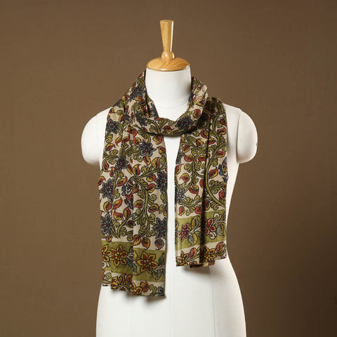  Beige Handpainted Cotton Kalamkari Stole Online