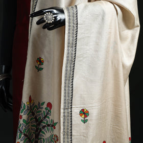 Handpainted madhubani handloom tussar cotton dupatta 03