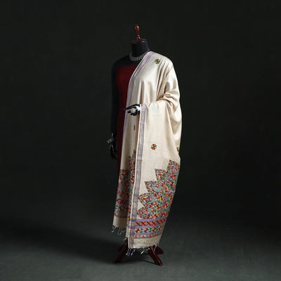 Handpainted madhubani handloom tussar cotton dupatta 06