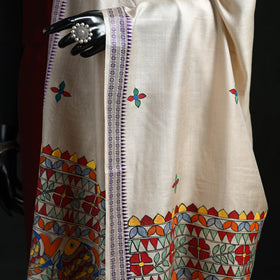 Handpainted madhubani handloom tussar cotton dupatta 10