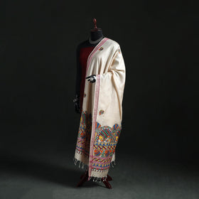 Handpainted madhubani handloom tussar cotton dupatta 15