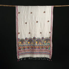 Handpainted madhubani handloom tussar cotton dupatta 15