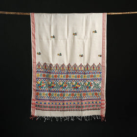 Handpainted madhubani handloom tussar cotton dupatta 18