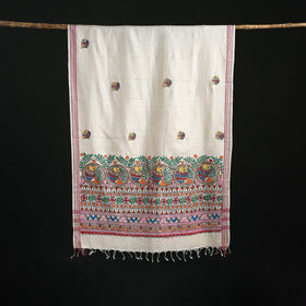 Handpainted madhubani handloom tussar cotton dupatta 22