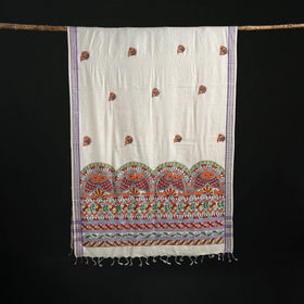 Handpainted madhubani handloom tussar cotton dupatta 23