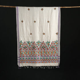 Handpainted madhubani handloom tussar cotton dupatta 25