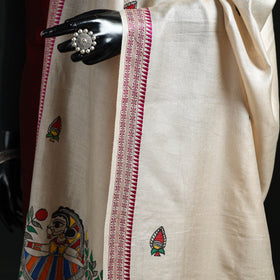 Handpainted madhubani handloom tussar cotton dupatta 27