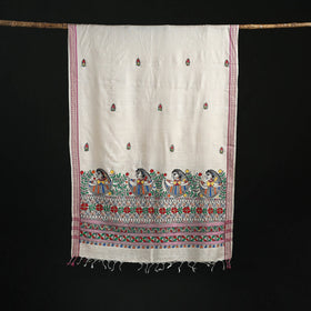 Handpainted madhubani handloom tussar cotton dupatta 27