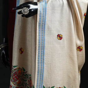 Handpainted madhubani handloom tussar cotton dupatta 29